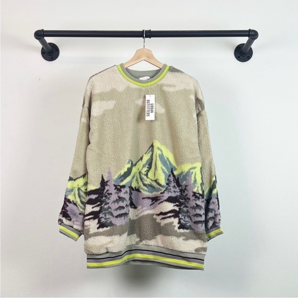 NWT Urban Outfitters Out From Under Printed Sherpa Oversized Sweatshirt - Picture 4 of 7